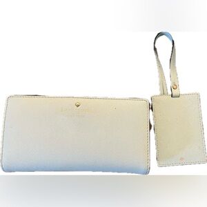 Kate spade leather wallet and travel tag- like new
